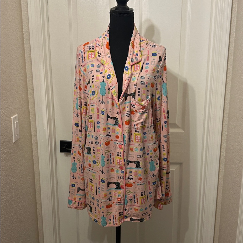 Nick & Nora PJ Top Vintage Sewing Motif